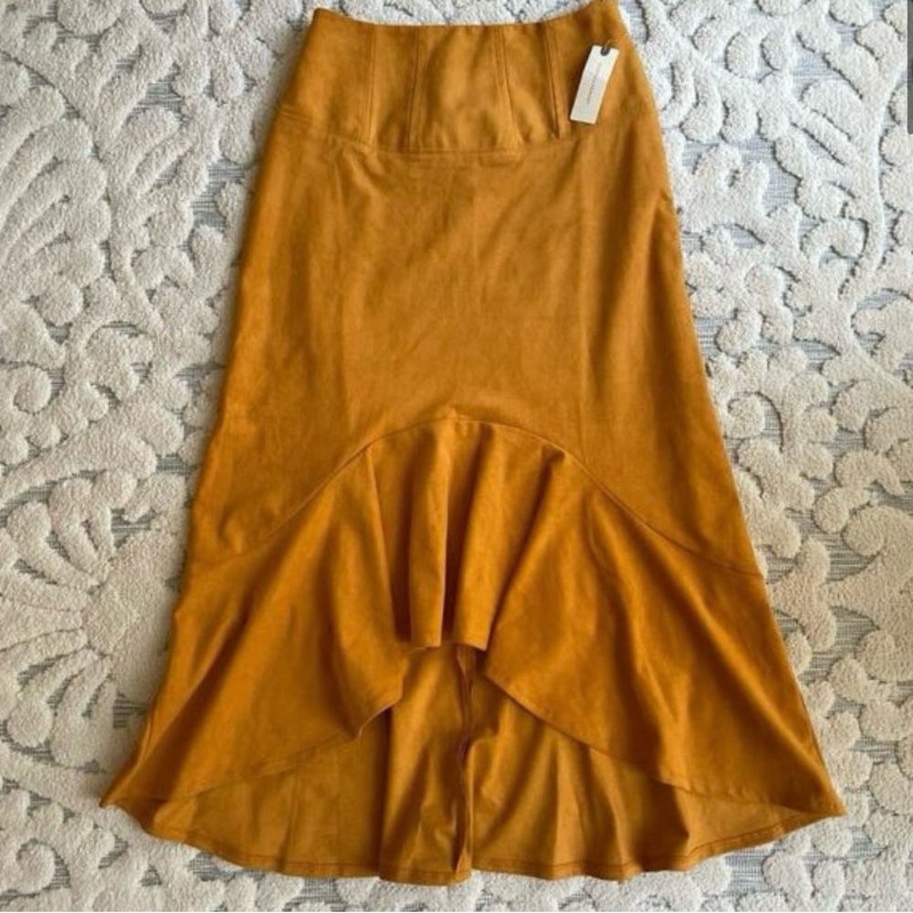 Anthropologie Gold Maxi Trumpet Skirt Resort Wear